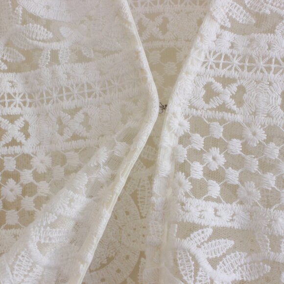 Double D Ranch Crochet Lace Cream Floral Embroidered Cardigan - Picture 6 of 11